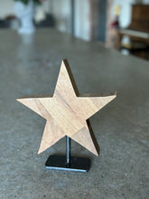 Load image into Gallery viewer, Wooden star on Iron stand