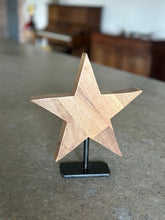 Load image into Gallery viewer, Wooden star on Iron stand