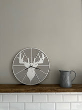 Load image into Gallery viewer, Stag clock - grey and white