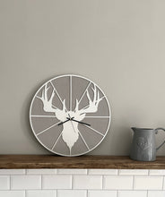 Load image into Gallery viewer, Stag clock - grey and white