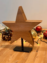 Load image into Gallery viewer, Wooden star on Iron stand
